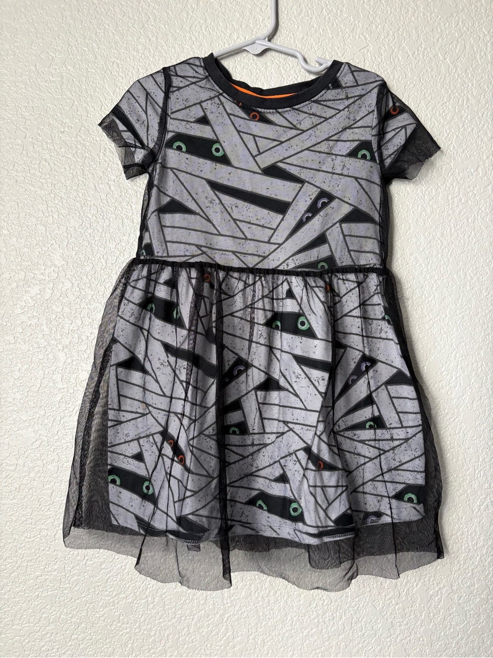 Cat & Jack Grey and Black Mummy Eye Tulle Dress
